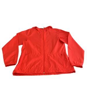 Columbia Windbreaker with Hood Red Women's Size L